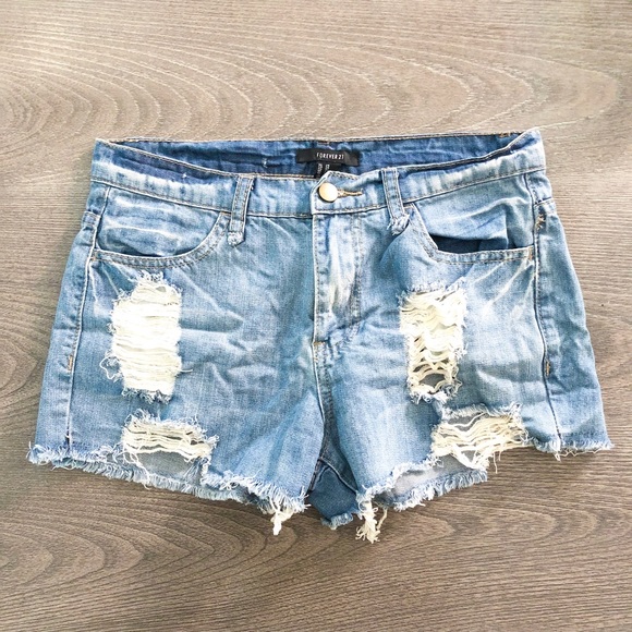 Forever 21 Pants - Forever 21 Ripped Jean Shorts
